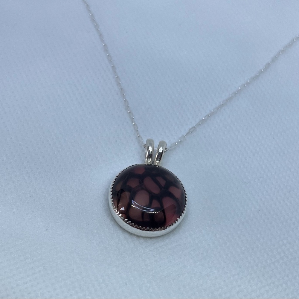 17Ct Dragon Vein Agate Pendant Handmade - Picture 2 of 4